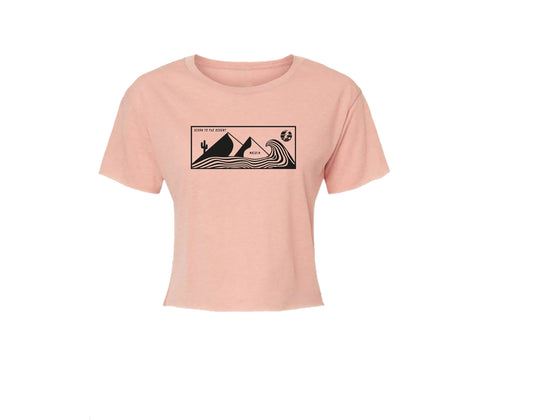 Moczin Women's Illusion Crop Top Desert Pink